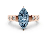 Marquise Tension Style Engagement Ring Setting for a Fancy Blue Lab-Grown Diamond | Rose Gold