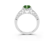Cushion Cut Floral Pavé Engagement Ring Setting for a Fancy Green Lab-Grown Diamond | White Gold