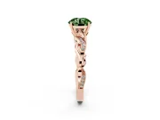Round Vine Engagement Ring Setting for a Fancy Green Lab-Grown Diamond | Rose Gold