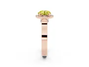 Round Pavé Halo Engagement Ring Setting for a Fancy Yellow Lab-Grown Diamond | Rose Gold