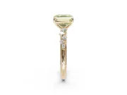 Asscher Cut Graduated Solitaire Engagement Ring Setting for a Fancy Yellow Lab-Grown Diamond | Yellow Gold