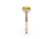 Radiant Cut Floral Pavé Engagement Ring Setting for a Fancy Yellow Lab-Grown Diamond | Rose Gold