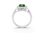 Princess Cut Halo Engagement Ring Setting for a Fancy Green Lab-Grown Diamond | Sterling Silver - Design NV-24762