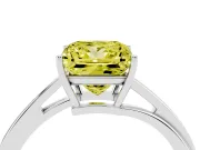 Princess Cut Bypass Solitaire Engagement Ring Setting for a Fancy Yellow Lab-Grown Diamond | Sterling Silver