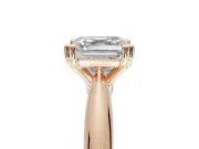 Princess Cut Tapered Solitaire Engagement Ring Setting | Double Claw Prongs | Rose Gold