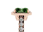 Asscher Cut Accented Halo Engagement Ring Setting for a Fancy Green Lab-Grown Diamond | Rose Gold