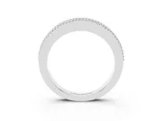 Round Diamond Channel Band Set in Platinum with Milgrain Edges