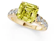 Asscher Cut Engagement Ring Setting for a Fancy Yellow Lab-Grown Diamond | Yellow Gold - Design NV-24643