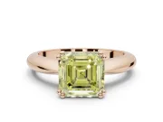 Princess Cut Tapered Solitaire Engagement Ring Setting for a Fancy Yellow Lab-Grown Diamond | Rose Gold