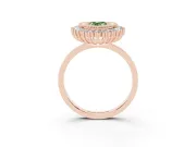 Pear-Shaped Bezel Halo Engagement Ring Setting for a Fancy Green Lab-Grown Diamond | Rose Gold