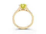 Cushion Cut Half Bezel Engagement Ring Setting for a Fancy Yellow Lab-Grown Diamond | Yellow Gold