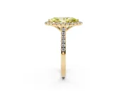 Marquise Raised Halo Engagement Ring Setting for a Fancy Yellow Lab-Grown Diamond | Yellow Gold