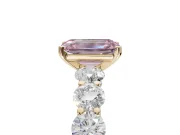 Emerald Cut Engagement Ring Setting for a Fancy Pink Lab-Grown Diamond | Yellow Gold - Design NV-24455