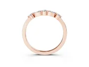 Round and Marquise Lab-Grown Diamond Alternating Curved Wedding Band | Prong Set | Rose Gold