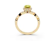 Radiant Cut Halo Engagement Ring Setting for a Fancy Yellow Lab-Grown Diamond | Yellow Gold - Design NV-24725