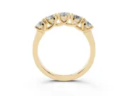 Round Lab-Grown Diamond Five-Stone Wedding Band | Trellis Prongs | Yellow Gold