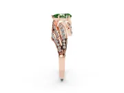 Pear-Shaped Bypass Hidden Halo Engagement Ring Setting for a Fancy Green Lab-Grown Diamond | Graduated Pavé | Rose Gold