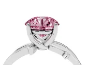 Round Twisted Pavé Engagement Ring Setting for a Fancy Pink Lab-Grown Diamond | Pavé and Plain Strands | Sterling Silver