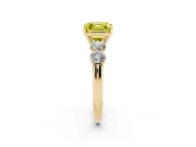 Asscher Cut Five Stone Engagement Ring Setting for a Fancy Yellow Lab-Grown Diamond | Plain Band | Yellow Gold