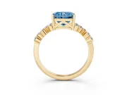 Radiant Cut Accented Engagement Ring Setting for a Fancy Blue Lab-Grown Diamond | Yellow Gold