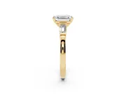 Emerald Cut Three-Stone Engagement Ring Setting | Tapered Baguettes | Yellow Gold