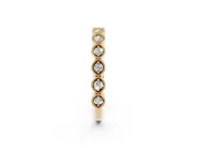 Round Lab-Grown Diamond Vintage Half Eternity Band | Milgrain Marquise Frames | Yellow Gold