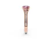 Princess Cut Split Shank Engagement Ring Setting for a Fancy Pink Lab-Grown Diamond | Pave Band | Rose Gold