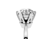 Round Cut Diamond Solitaire Engagement Ring Set in Silver with Slim Tapered Solitaire Band