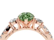 Marquise Three Stone Engagement Ring Setting for a Fancy Green Lab-Grown Diamond | Rose Gold