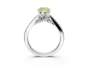 Cushion Cut Pavé Solitaire Engagement Ring Setting for a Fancy Yellow Lab-Grown Diamond | Crossover Gallery | White Gold
