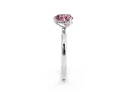 Fancy Pink Heart Cut Diamond Solitaire Engagement Ring Set in Silver with Prong Setting and Polished Band
