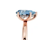 Pear-Shaped Micro-Prong Hidden Halo Engagement Ring Setting for a Fancy Blue Lab-Grown Diamond | Plain Band | Rose Gold