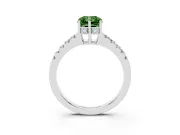 Radiant Cut Hidden Halo Engagement Ring Setting for a Fancy Green Lab-Grown Diamond | Sterling Silver