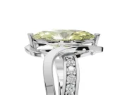 Marquise Bypass Solitaire Engagement Ring Setting for a Fancy Yellow Lab-Grown Diamond | Pavé Strands | Sterling Silver