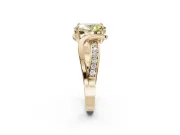 Oval Bypass Solitaire Engagement Ring Setting for a Fancy Yellow Lab-Grown Diamond | Pavé Strands | Yellow Gold