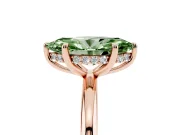 Marquise Hidden Halo Ring Setting for a Fancy Green Lab-Grown Diamond | Rose Gold