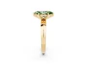 Marquise Knife-Edge Engagement Ring Setting for a Fancy Green Lab-Grown Diamond | Yellow Gold