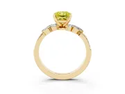 Radiant Cut Floral Engagement Ring Setting for a Fancy Yellow Lab-Grown Diamond | Marquise Side Stones | Yellow Gold
