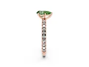 Pear-Shaped Pavé Solitaire Engagement Ring Setting for a Fancy Green Lab-Grown Diamond | Rose Gold