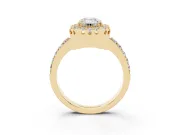 Emerald Cut Vintage Milgrain Halo Engagement Ring Setting | Pierced Gallery | Yellow Gold