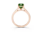 Princess Cut Cathedral Engagement Ring Setting for a Fancy Green Lab-Grown Diamond | Rose Gold