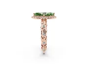 Marquise Leaf Halo Engagement Ring Setting for a Fancy Green Lab-Grown Diamond | Rose Gold