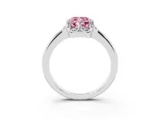 Cushion Cut Petal Halo Engagement Ring Setting for a Fancy Pink Lab-Grown Diamond | Platinum