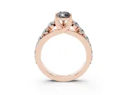 Pear-Shaped Graduated Engagement Ring Setting for a Black Center | Rose Gold
