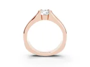 Pear-Shaped Half Bezel Solitaire Engagement Ring Setting | Wide Band | Rose Gold