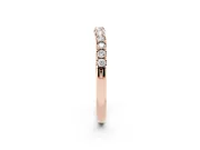 Round Diamond Curved Eternity Band Set in Rose gold with Pavé Shared Prongs