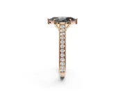 Marquise Vintage Pavé Engagement Ring Setting for a Black Center | Rose Gold