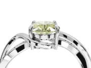 Oval Bypass Solitaire Engagement Ring Setting for a Fancy Yellow Lab-Grown Diamond | Pavé Strands | Sterling Silver