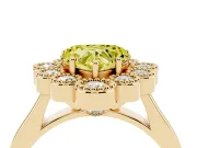 Heart-Shaped Halo Engagement Ring Setting for a Fancy Yellow Lab-Grown Diamond | Yellow Gold - Design NV-24775
