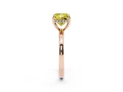 Princess Cut Engagement Ring Setting for a Fancy Yellow Lab-Grown Diamond | Hidden Halo | Rose Gold